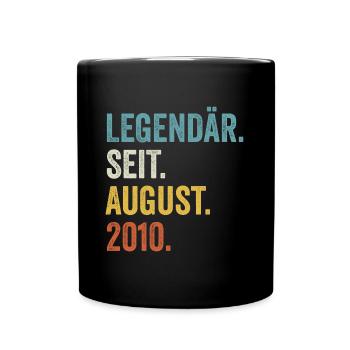 12 years legendary since August 2010 12th birthday - Full Colour Mug - black - Front