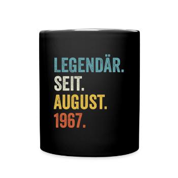 55 Jahre Legendär Seit August 1967 55. Geburtstag - Tasse einfarbig - Schwarz - Vorne