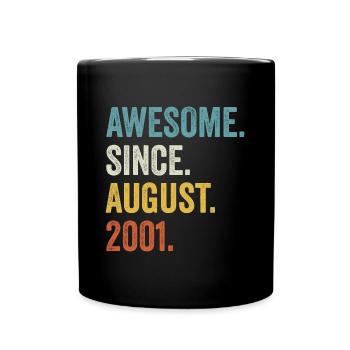 21 Years Old Awesome Since August 2001 21st - Full Colour Mug - black - Front