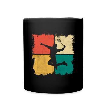 Badminton Player Retro Badminton Player - Full Colour Mug - black - Front