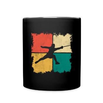 Fechten Fechter Fechtsport Vintage Fencer - Tasse einfarbig - Schwarz - Vorne