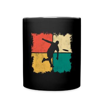 Discgolf Spieler Disc Golf Discgolfer Vintage - Tasse einfarbig - Schwarz - Vorne