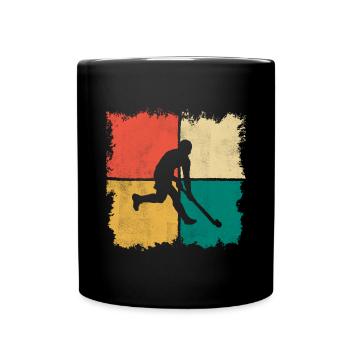 Joueur de hockey sur gazon Joueur de hockey Hockey Retro - Mug uni - noir - Devant