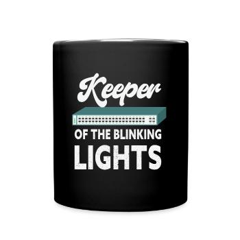 Keeper of the Blinking Lights IT Tech Network - Full Colour Mug - black - Front