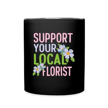 Soutenez votre fleuriste local Fleur - Mug uni - noir - Devant