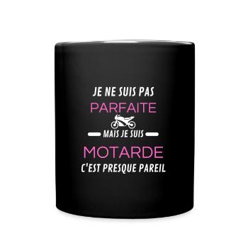 je ne suis pas parfait motarde - Mug uni - noir - Devant