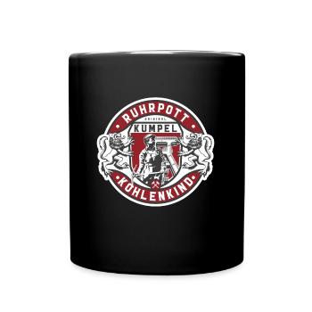 Ruhrpott Ruhrgebiet Kumpel Badge - Tasse einfarbig - Schwarz - Vorne