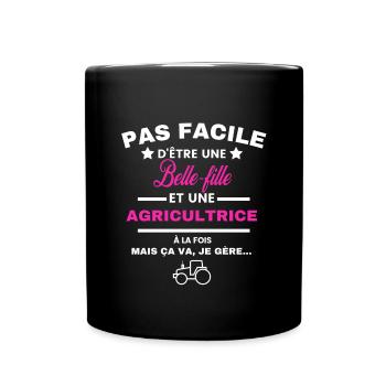 pas facile d'être agricultrice et Belle-fille - Mug uni - noir - Devant