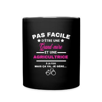 pas facile d'être agricultrice et Grand-mère - Mug uni - noir - Devant