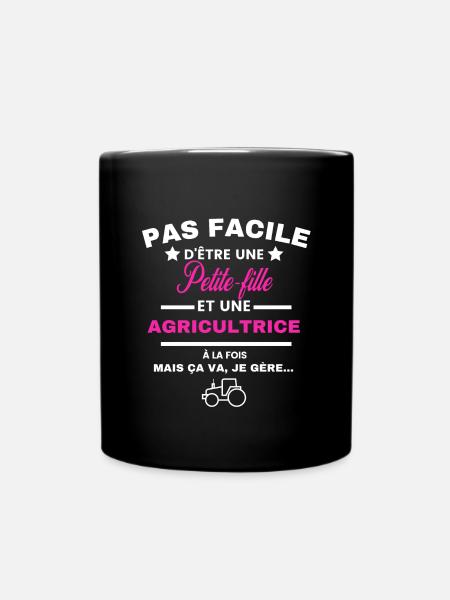 pas facile d'être agricultrice et Petite-fille - Mug uni - noir