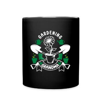 Gardening Grandma Funny Garden Grandmother - Tasse einfarbig - Schwarz - Vorne