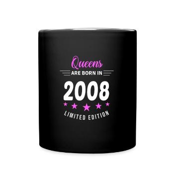 QUEENS ARE BORN IN 2008 - Full Colour Mug - black - Front