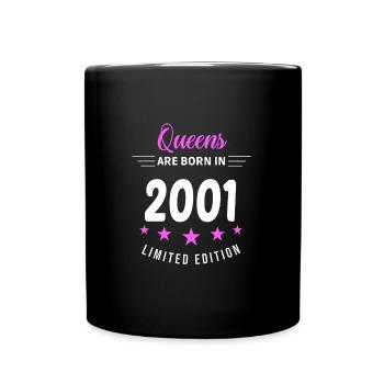 QUEENS ARE BORN IN 2001 - Full Colour Mug - black - Front