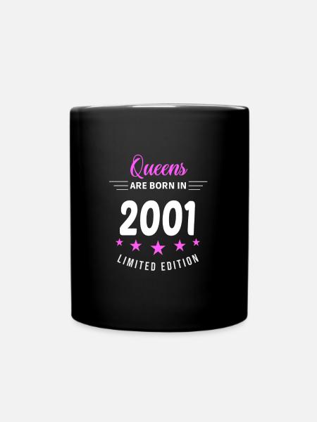 QUEENS ARE BORN IN 2001 - Full Colour Mug - black