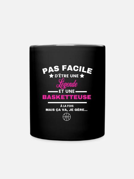 pas facile d'être basketteuse et Légende - Mug uni - noir