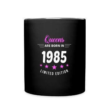 QUEENS WERDEN 1985 GEBOREN - Tasse einfarbig - Schwarz - Vorne