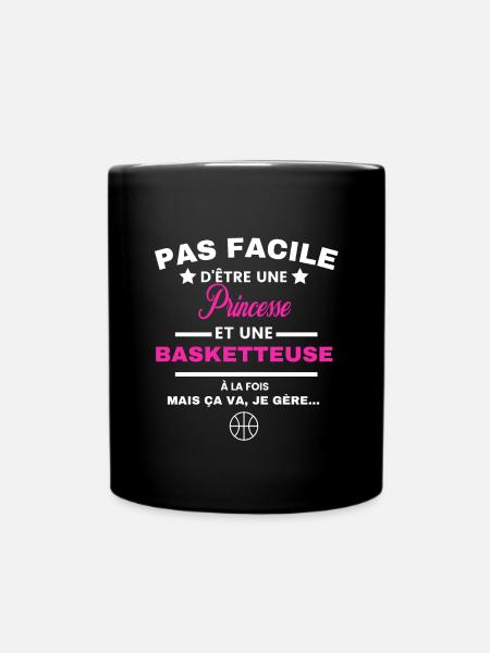pas facile d'être basketteuse et Princesse - Mug uni - noir