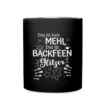 Backshirt Weihnachten Plätzchen backen Backfee - Tasse einfarbig - Schwarz - Vorne