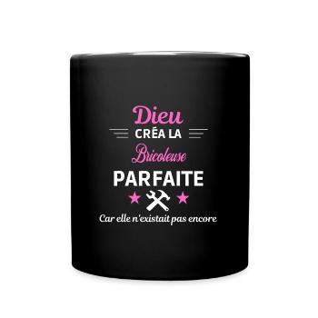 dieu créa la parfaite humour Bricoleuse - Mug uni - noir - Devant