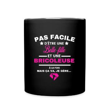 pas facile d'être Bricoleuse et Belle-fille - Mug uni - noir - Devant