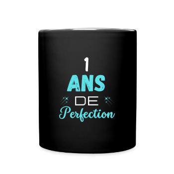 âge de la perfection cadeau humoristique 1 ans - Mug uni - noir - Devant