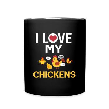 garden I love my chickens - Full Colour Mug - black - Front