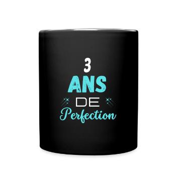 âge de la perfection cadeau humoristique 3 ans - Mug uni - noir - Devant