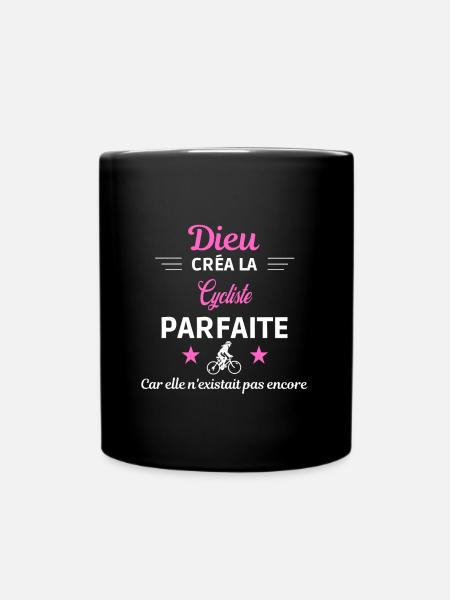 dieu créa la parfaite humour Cycliste - Mug uni - noir