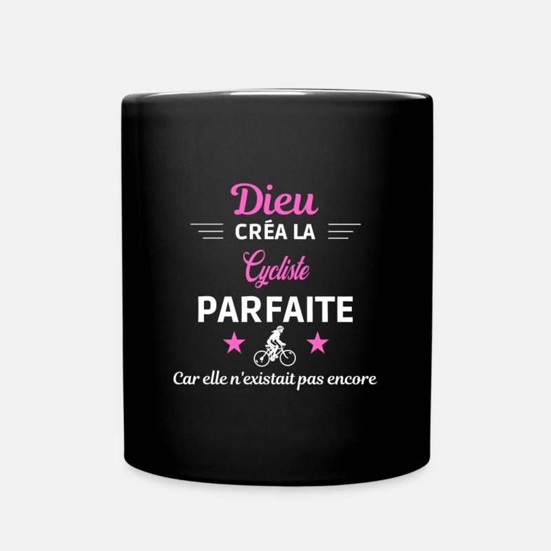 dieu créa la parfaite humour Cycliste - Mug uni - noir