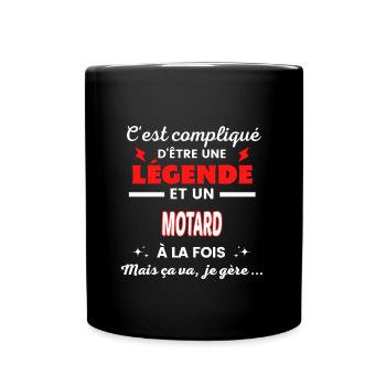 C'est compliqué phrase drôle MOTARD - Mug uni - noir - Devant