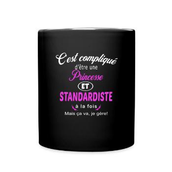 c'est compliqué princesse et standardiste - Mug uni - noir - Devant
