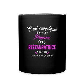 c'est compliqué princesse et restauratrice - Mug uni - noir - Devant
