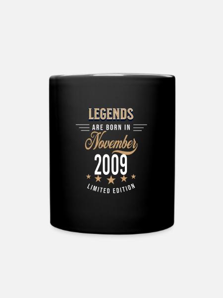 Legends are born in November 2009 - Full Colour Mug - black