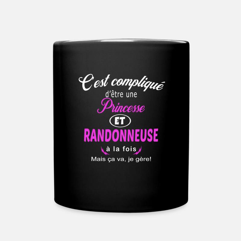c'est compliqué princesse et randonneuse - Mug uni - noir