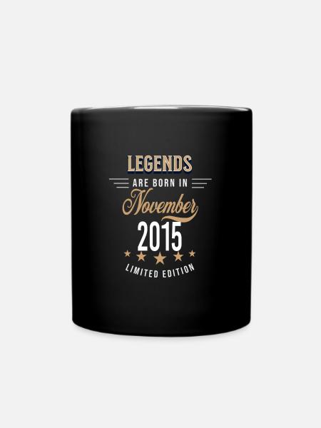 Legends are born in November 2015 - Full Colour Mug - black