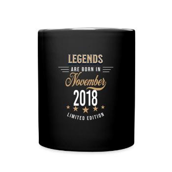 Les légendes sont nées en novembre 2018 - Mug uni - noir - Devant