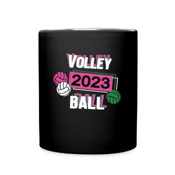 Volleyball 2023 Volleyballerin Spielerin Team - Tasse einfarbig - Schwarz - Vorne