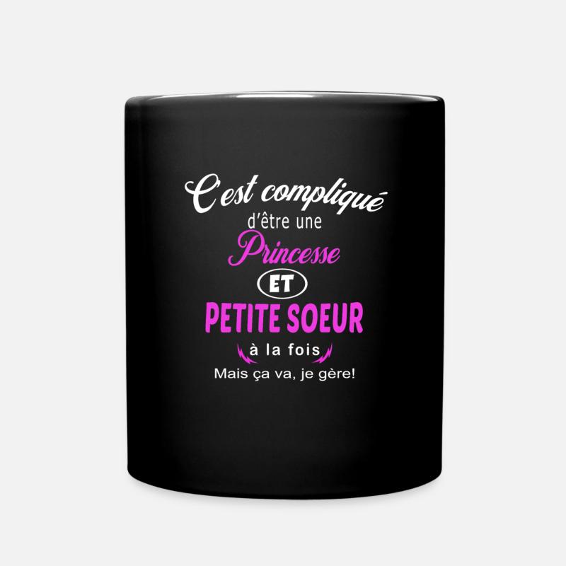 c'est compliqué princesse et petite soeur - Mug uni - noir