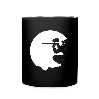 Paintball Gotcha Paintballspieler Markierer - Tasse einfarbig - Schwarz - Vorne
