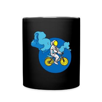 Design cool d’un astronaute sur un vélo - Mug uni - noir - Devant