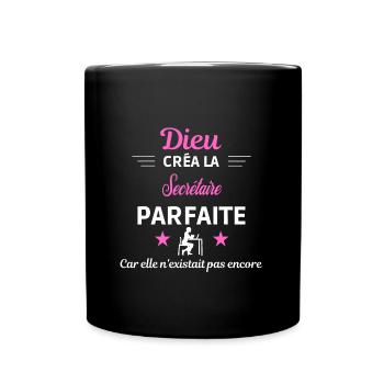 dieu créa la parfaite humour Secrétaire - Mug uni - noir - Devant