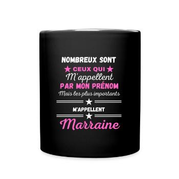 Plus Importants m'appellent Marraine - Mug uni - noir - Devant