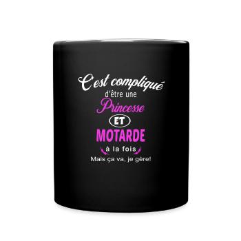 c'est compliqué princesse et motarde - Mug uni - noir - Devant