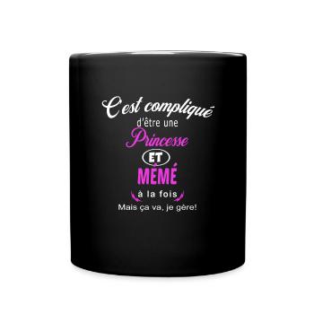 c'est compliqué princesse et mémé - Mug uni - noir - Devant