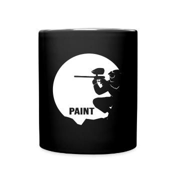 Gotcha Paintball Paintballspieler Markierer - Tasse einfarbig - Schwarz - Vorne