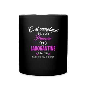 c'est compliqué princesse et laborantine - Mug uni - noir - Devant
