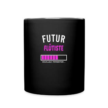 futur flûtiste - Mug uni - noir - Devant