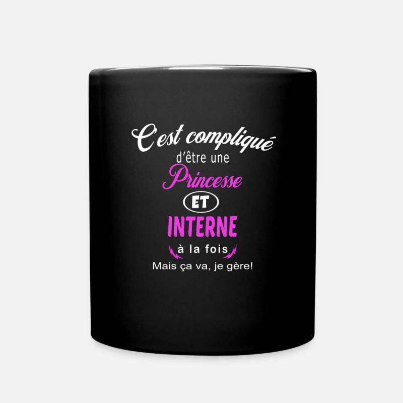 c'est compliqué princesse et interne - Mug uni - noir