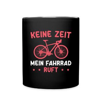 Radsport Fahrrad Radsportlerin Radfahrerin - Tasse einfarbig - Schwarz - Vorne