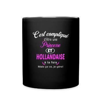 c'est compliqué princesse et Hollandaise - Mug uni - noir - Devant